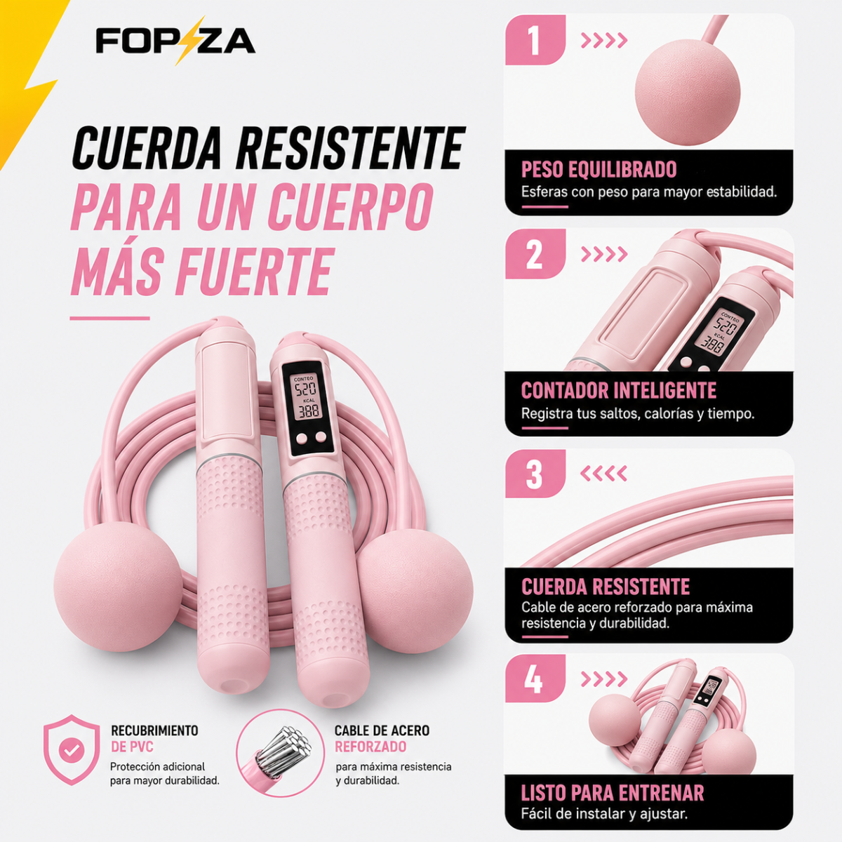 Cuerda De Saltar Doble Función Con Contador Forza
