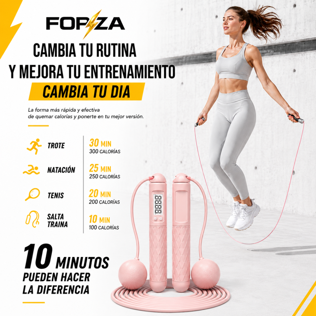 Cuerda De Saltar Doble Función Con Contador Forza