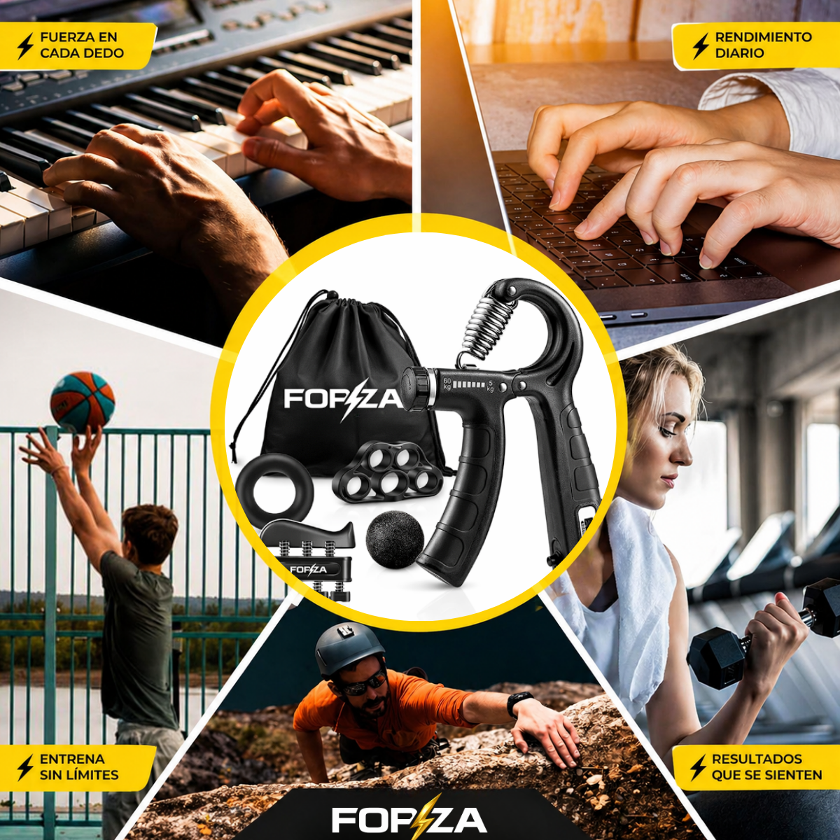 Set X5 Hand Grip Con Contador Forza 10-60KG